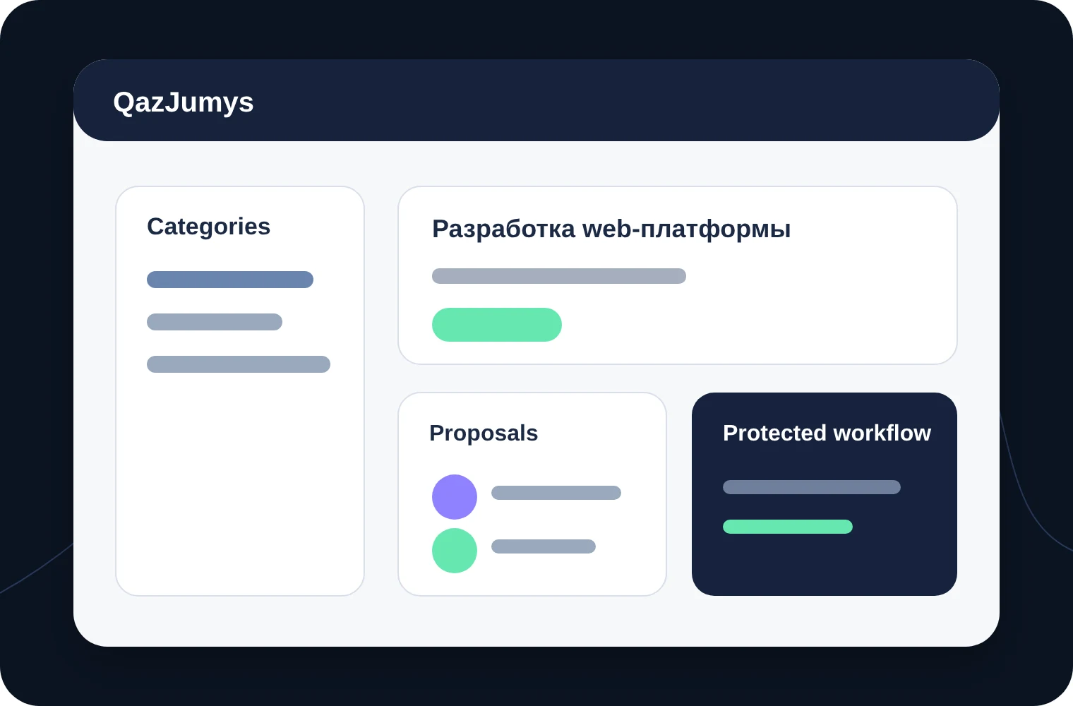 Интерфейс проекта QazJumys